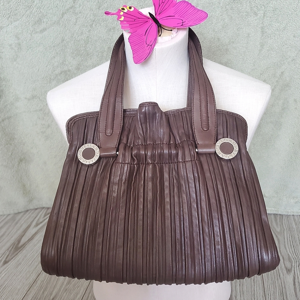 Bvlgari Plisse Brown Bag PRICE DROP